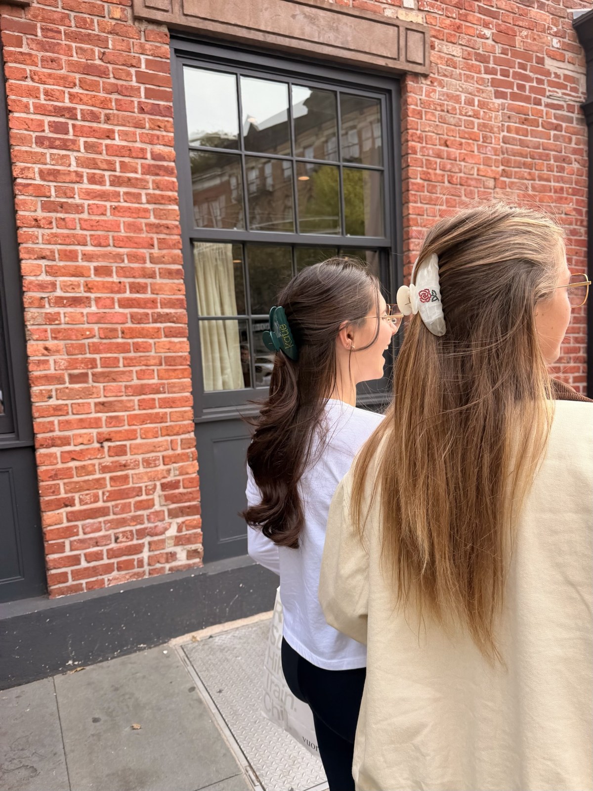 Friends wearing clips outdoors